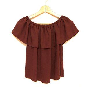 Wilfred Burgundy Off-Shoulder Top NWOT